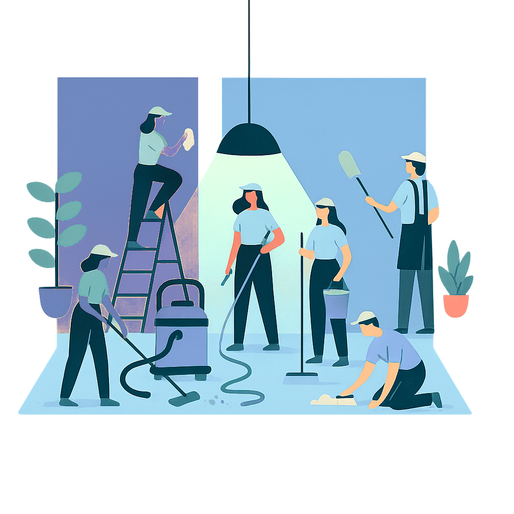 Pro du ménage préparant une intervention